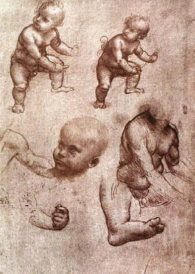 Leonardo  Da Vinci Study of a child oil painting picture